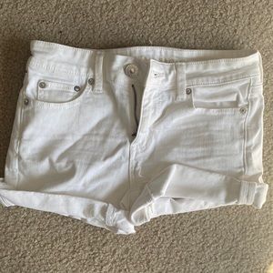 Low-rise White American Eagle Jean Shorts